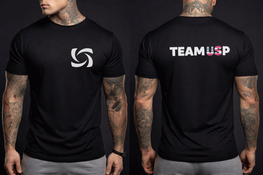 "TEAM - USP"  Black Gym Men's Training Shirt  Size L